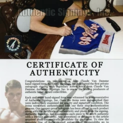 Iconsofboxing.com Jean-Claude Van Damme Autographed Rare Signed Karate Trunks ASI Cert