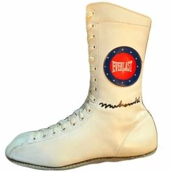 Iconsofboxing.com Muhammad Ali Autographed Rare Vintage Everlast White Boxing Boot BOXING MEMORABILIA
