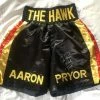 Iconsofboxing.com Aaron Pryor "The Hawk" Signed Authentic Autographed Custom Boxing Trunks