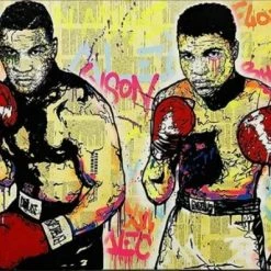 Iconsofboxing.com Alec Monopoly Print On Canvas Graffiti Art Decor Boxers Ali Tyson 28x36"