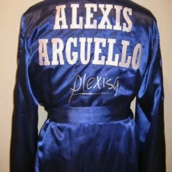 Iconsofboxing.com TOP FIGHTERS Alexis Arguello Signed Autographed Boxing Custom Rare Robe ASI Certified
