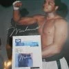 Iconsofboxing.com Muhammad Ali Signed Color 30 X 40 Size Speed Bag Photo Online Authentics