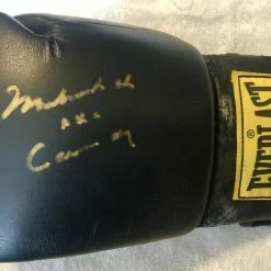 Iconsofboxing.com Muhammad Ali Aka Cassius Clay Gold Signature Autographed Blk Everlast Boxing Glove TOP FIGHTERS