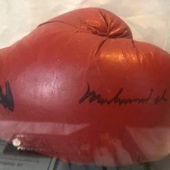 Iconsofboxing.com Muhammad Ali Autographed Red Everlast Old Vintage Boxing Gloves, Auction House TOP FIGHTERS