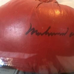 Iconsofboxing.com Muhammad Ali Autographed Red Everlast Old Vintage Boxing Gloves, Auction House TOP FIGHTERS