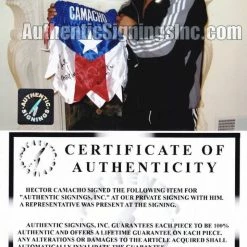 Iconsofboxing.com TOP FIGHTERS Hector "Macho Man" Camacho Signed Autographed Custom Trunks ASI