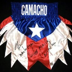 Iconsofboxing.com TOP FIGHTERS Hector "Macho Man" Camacho Signed Autographed Custom Trunks ASI