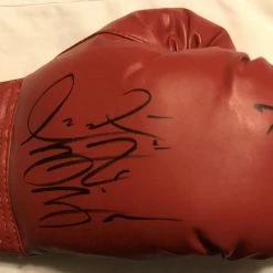 Iconsofboxing.com Deontay Wilder Dual Signed TYson Fury Red Everlast Autographed Boxing Glove TOP FIGHTERS
