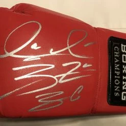 Iconsofboxing.com TOP FIGHTERS Deontay Wilder Red Signed Rare Autographed Boxing Glove In Silver Marker. JSA