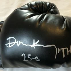 Iconsofboxing.com Devin Haney The Dream Autographed Black Boxing Glove Signed In Silver.