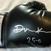 Iconsofboxing.com Devin Haney The Dream Autographed Black Boxing Glove Signed In Silver.