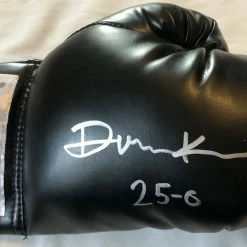 Iconsofboxing.com Devin Haney The Dream Autographed Black Boxing Glove Signed In Silver.