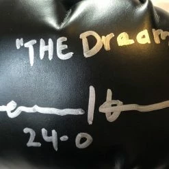 Iconsofboxing.com Devin Haney The Dream Autographed Black Boxing Glove Signed In Silver.