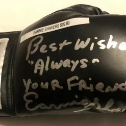 Iconsofboxing.com Earnie Shavers Signed Everlast Black Boxing Glove Rare! Photo Proof. TOP FIGHTERS