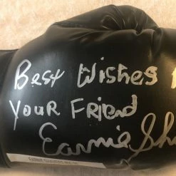 Iconsofboxing.com TOP FIGHTERS Earnie Shavers Signed Silver Autographed Black Everlast Boxing Glove Rare! Photo Proof.