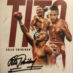 Iconsofboxing.com Felix "Tito" Trinidad Signed Black Autographed 8x10 Size Boxing Photo JSA TOP FIGHTERS