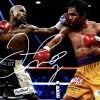 Iconsofboxing.com Floyd Mayweather Autographed/Signed 8x10 Pacquiao Photo PSA Signed In Silver TOP FIGHTERS