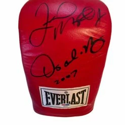 Iconsofboxing.com Floyd Mayweather Jr. And Oscar De La Hoya Autographed Boxing Glove, Authentic PSA