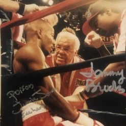 Iconsofboxing.com TOP FIGHTERS Junior Poison Jones And Tommy Brooks, Lou Duva 3 Autographed Signed 8x10 Boxing Photo.