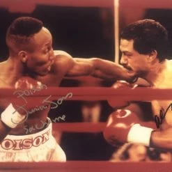 Iconsofboxing.com Junior Poison Jones Vs Orlando Canizales Dual Autographed Signed 8x10 Boxing Photo.