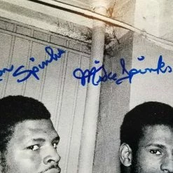 Iconsofboxing.com Leon Spinks Michael Spinks Signed 11x14 Photo Olympic Gold Hvywt Champs JSA COA TOP FIGHTERS