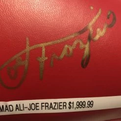Iconsofboxing.com Muhammad Ali And Joe Frazier Autographed Vintage Everlast Red Boxing Glove SOP Certified