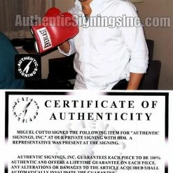 Iconsofboxing.com Miguel Cotto Autographed Signed Everlast Boxing Glove ASI Proof