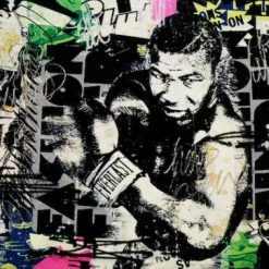 Iconsofboxing.com Mr Brainwash Print On Canvas Graffiti Art Wall Decor Mike Tyson Boxing 28x36"