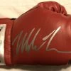 Iconsofboxing.com Mike Tyson Autographed Red Silver Everlast Boxing Glove JSA Certified