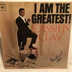 Iconsofboxing.com TOP FIGHTERS Muhammad Ali Autographed Rare Record Album Cover Hand Signed In Blue Ink With Photo Proof