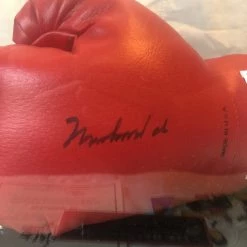 Iconsofboxing.com Muhammad Ali Autographed Red Everlast Old Vintage Boxing Gloves