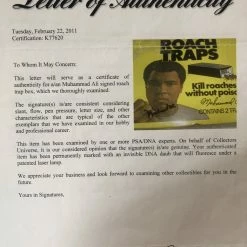 Iconsofboxing.com TOP FIGHTERS Muhammad Ali Signed Rare PSA Roach Traps Vintage Autographed Boxing Memorabilia