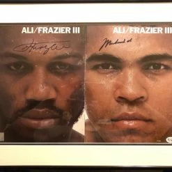 Iconsofboxing.com Muhammad Ali Vs Joe Frazier Dual Signed SSG/OA 8x10 Boxing Magazine Cover Autographed