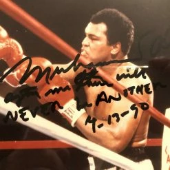 Iconsofboxing.com TOP FIGHTERS Muhammad Ali Vs Larry Holmes Dual Signed JSA 8x10 Boxing Photo Rare Autographed