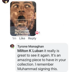 Iconsofboxing.com Muhammad Ali Signed Rare 1 Of 1 Piece HUGE Size B/W Photo Sketch And Dated. BOXING MEMORABILIA