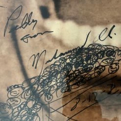 Iconsofboxing.com Muhammad Ali Signed Rare 1 Of 1 Piece HUGE Size B/W Photo Sketch And Dated. BOXING MEMORABILIA