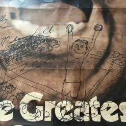 Iconsofboxing.com Muhammad Ali Signed Rare 1 Of 1 Piece HUGE Size B/W Photo Sketch And Dated. BOXING MEMORABILIA