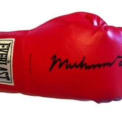 Iconsofboxing.com BOXING MEMORABILIA Muhammad Ali Steiner Sports Certified Autographed Everlast Red Boxing Glove Bold Signature.