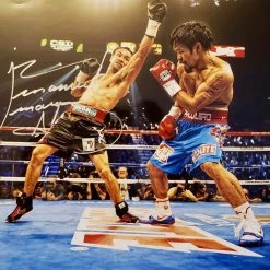 Iconsofboxing.com BOXING MEMORABILIA Juan Manuel Marquez Vs. Manny Pacquiao Autographed 11x14 Signed Boxing Photo, Beckett Cert
