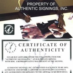 Iconsofboxing.com Sugar Ray Leonard Vs. Marvin Hagler Signed Autographed 16x20 Photo (ASI COA)