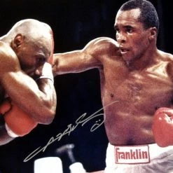 Iconsofboxing.com Sugar Ray Leonard Vs. Marvin Hagler Signed Autographed 16x20 Photo (ASI COA)