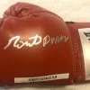 Iconsofboxing.com Roberto Duran Autographed Silver Signed Red Everlast Boxing Glove Large Signature