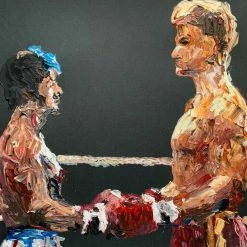 Iconsofboxing.com TOP FIGHTERS Rocky 4 IV Vs Ivan Drago Abstract Pop Art Original Painting Cold War Stallone