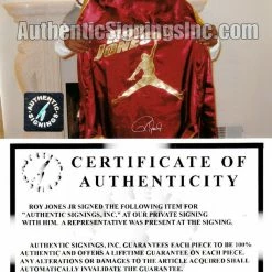 Iconsofboxing.com Roy Jones Jr Autographed Signed Burgundy Boxing Robe ASI Proof TOP FIGHTERS