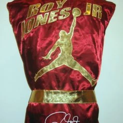 Iconsofboxing.com Roy Jones Jr Autographed Signed Burgundy Boxing Robe ASI Proof TOP FIGHTERS