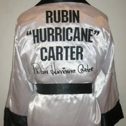 Iconsofboxing.com Rubin Hurricane Carter Signed Autographed Boxing Robe ASI Certified TOP FIGHTERS
