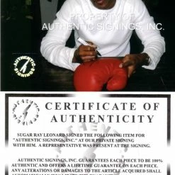 Iconsofboxing.com Sugar Ray Leonard Autographed Everlast Boxing Glove With ASI Cert TOP FIGHTERS