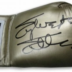 Iconsofboxing.com Sylvester Stallone Hand Signed Autographed Gold Tuf-Wear Boxing Glove OA COA TOP FIGHTERS