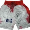 Iconsofboxing.com TOP FIGHTERS Sylvester Stallone Hand Signed Autographed Red/White Boxing Shorts Rocky OA COA