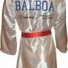 Iconsofboxing.com Sylvester Stallone Rocky Balboa Autographed ROCKY IV White Boxing Robe ASI Proof TOP FIGHTERS